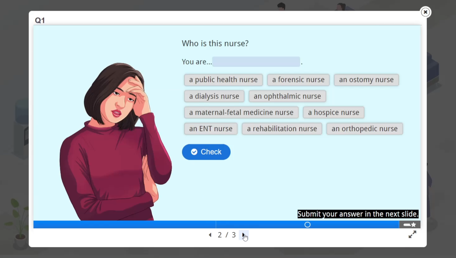 Quiz within an interactive learning video