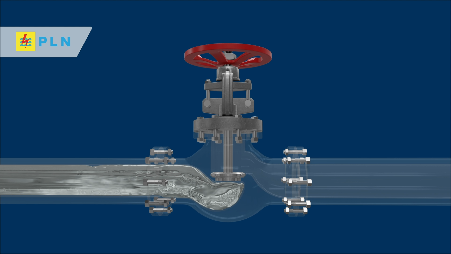 Valve simulation in a technical learning video produced for PLN training