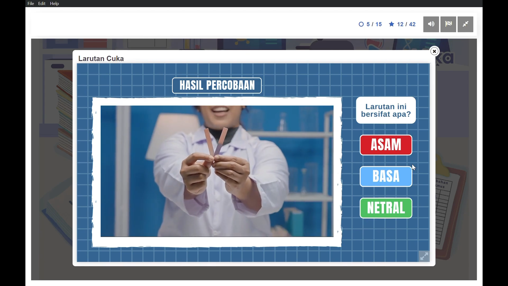 Mini quiz within an interactive learning video
