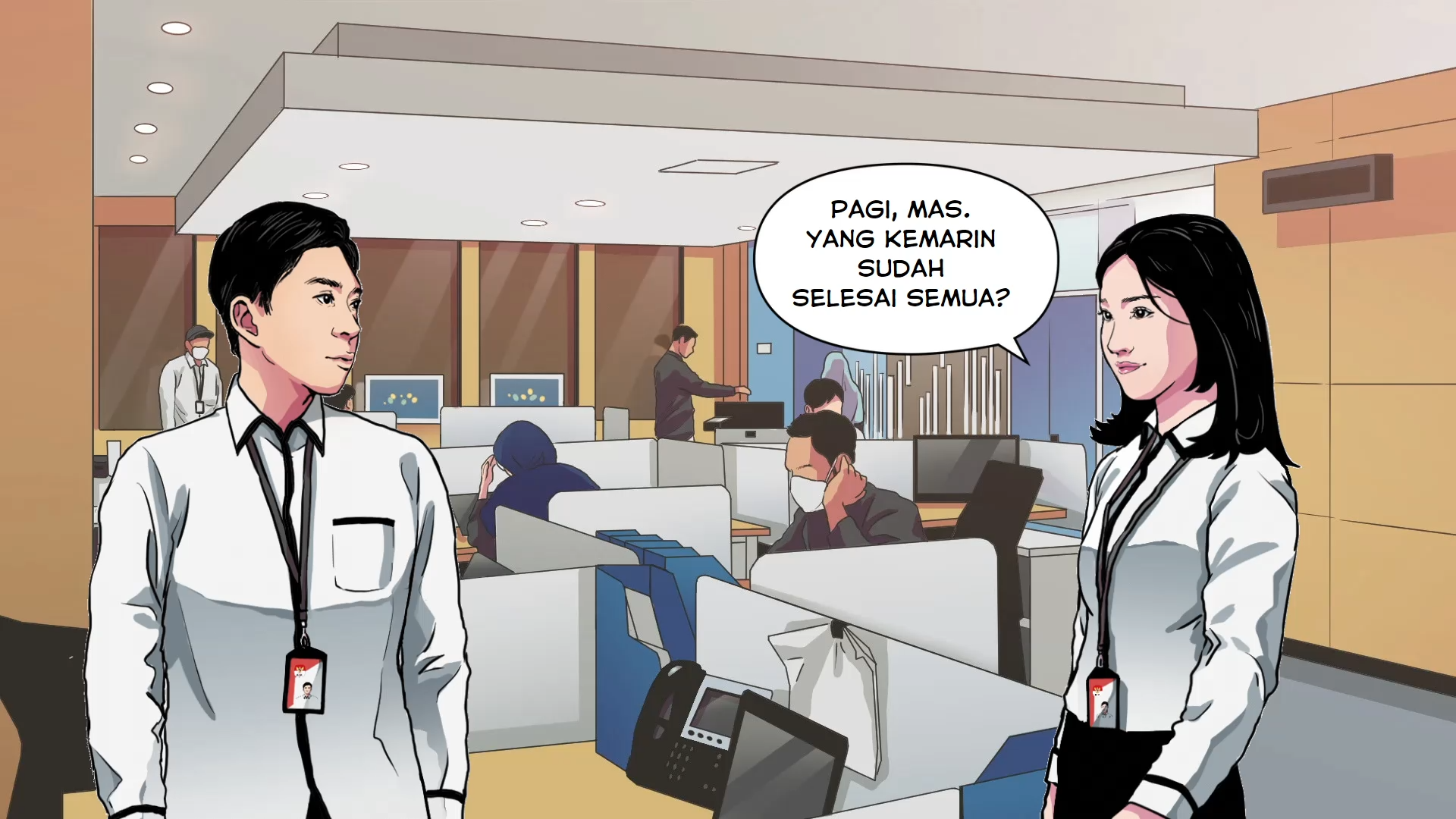 An example of an interactive scenario inside a video learning module